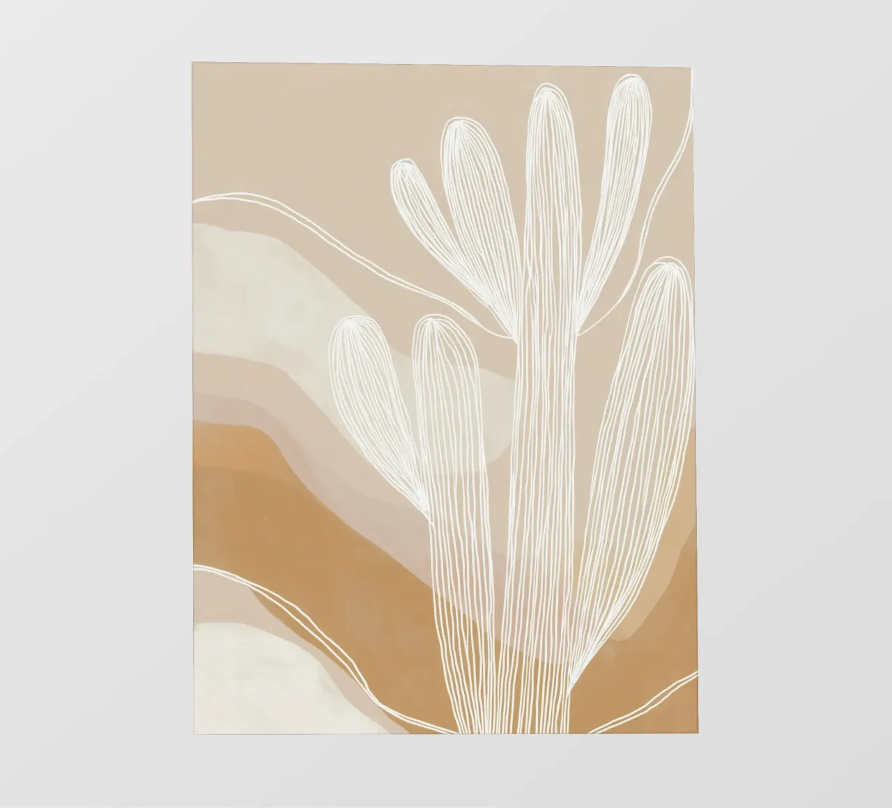 Giardino di cactus Boho | Lineart in marrone e beige pellicola backlit da Autofocus