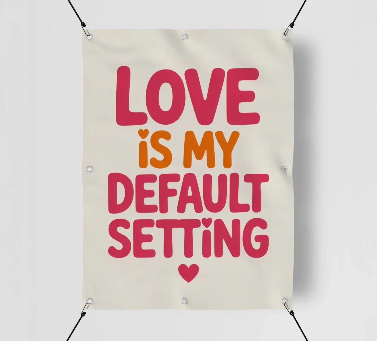Poster "Love Is My Default Setting" (L'amore è la mia impostazione predefinita) - Tipografia retrò positiva telo in pvc da logic