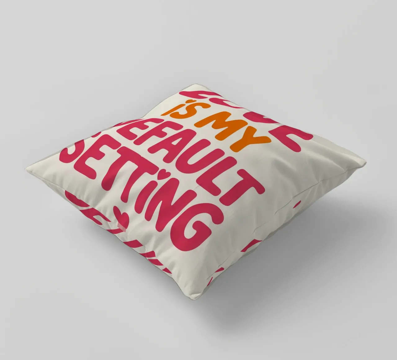 Poster "Love Is My Default Setting" (L'amore è la mia impostazione predefinita) - Tipografia retrò positiva cuscino da logic