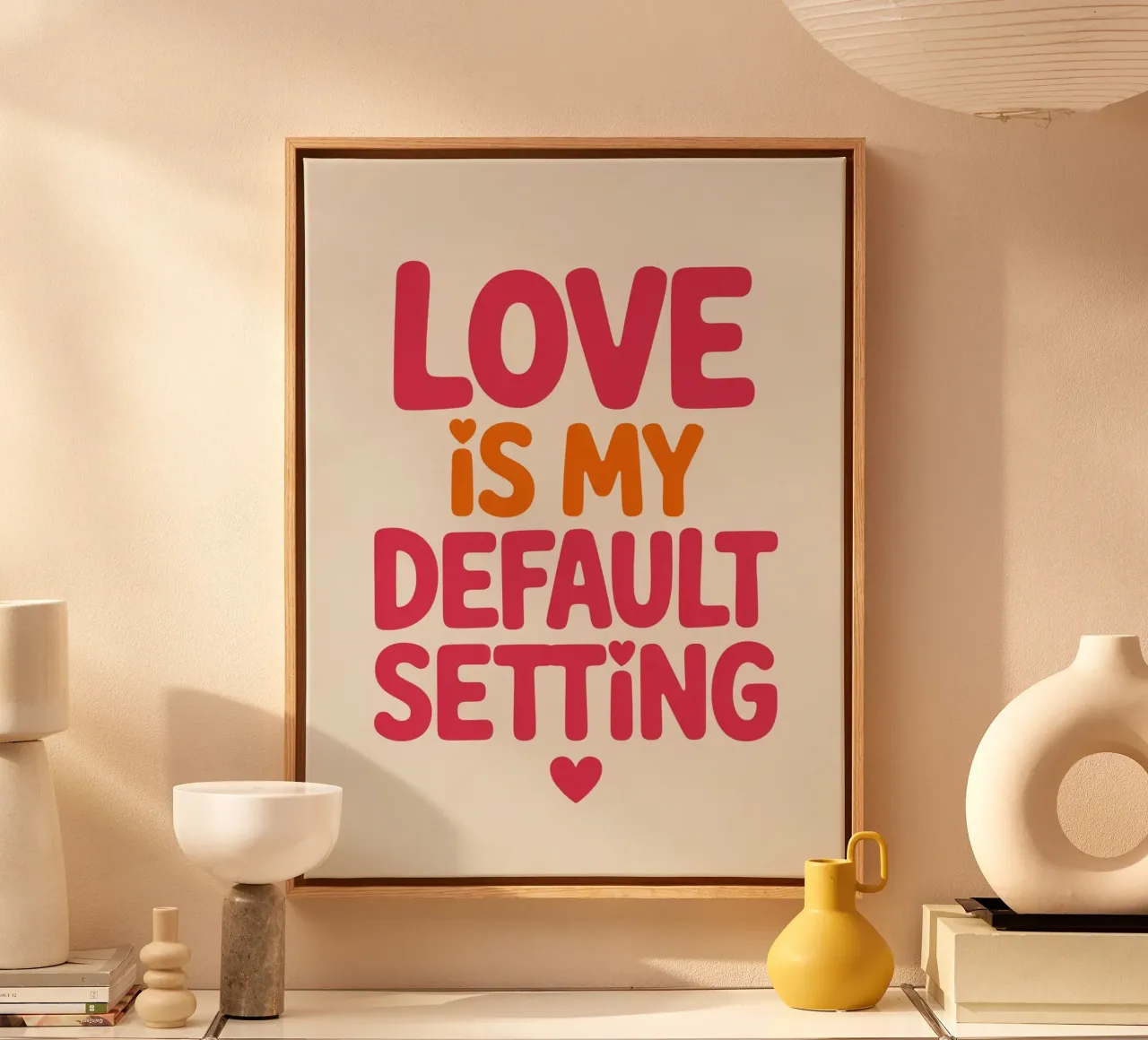 Poster "Love Is My Default Setting" (L'amore è la mia impostazione predefinita) - Tipografia retrò positiva tela da logic