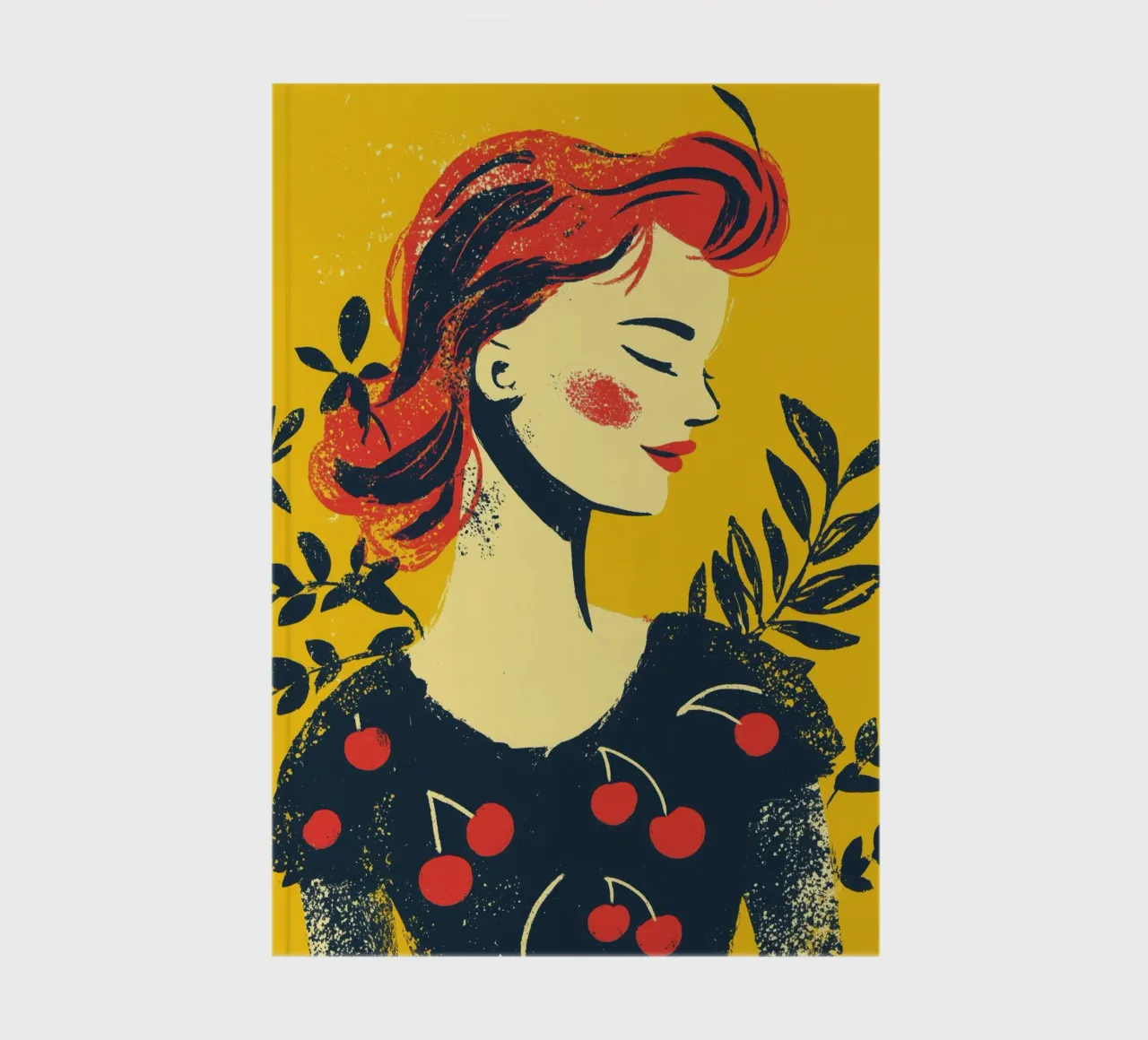Cherry | Retro screen print nostalgia notebook by Autofocus