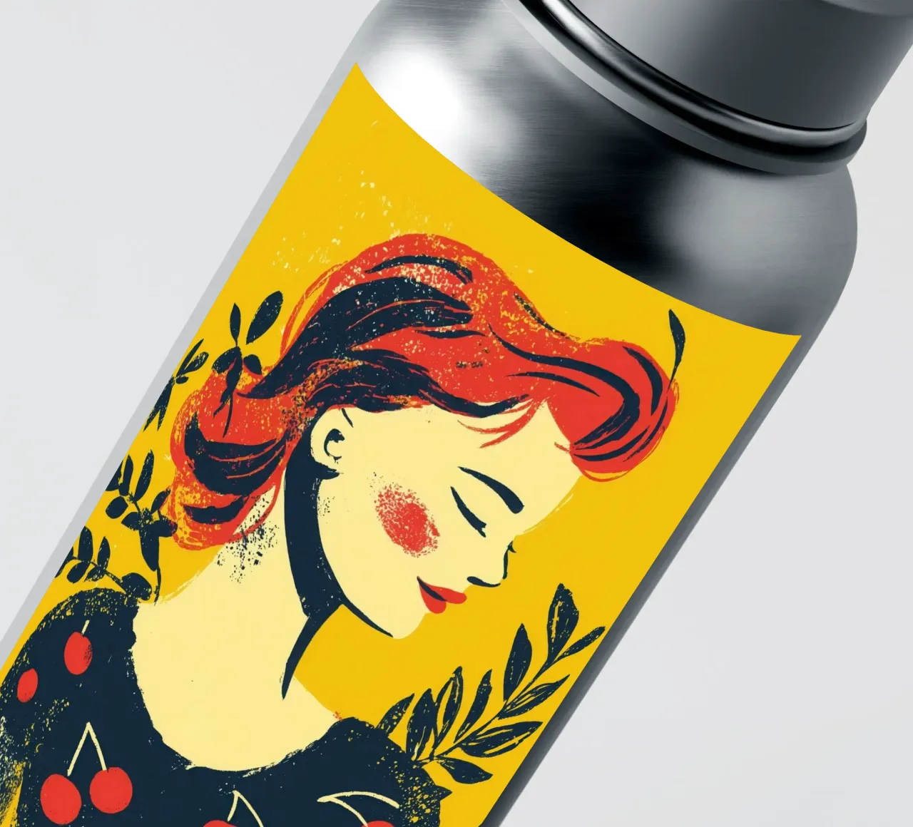 Kirsche | Retro Siebdruck Nostalgie Sticker von Autofocus