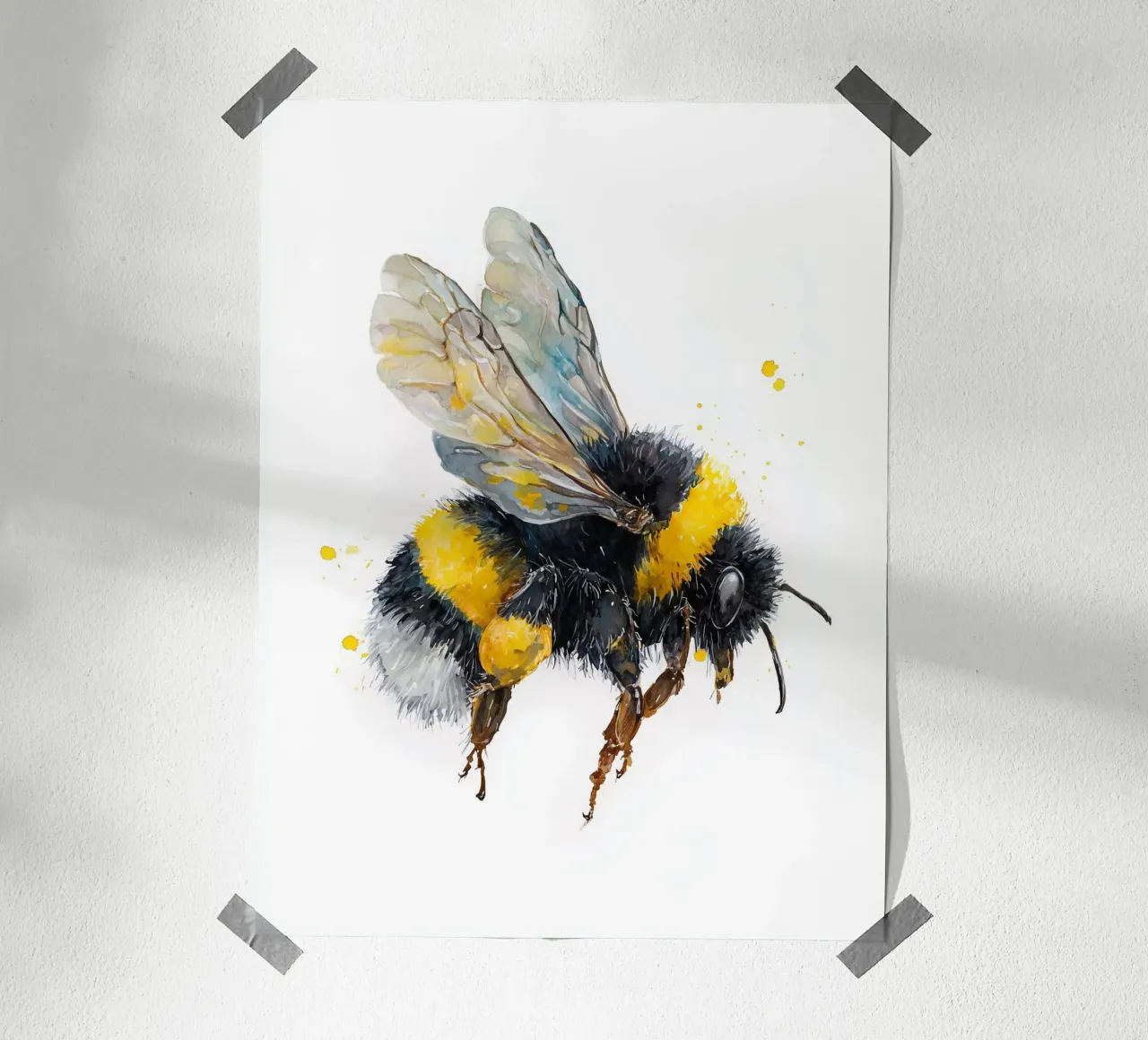 Poster di api ad acquerello per la cameretta dei bambini carta hahnemühle da Kid’s Dream