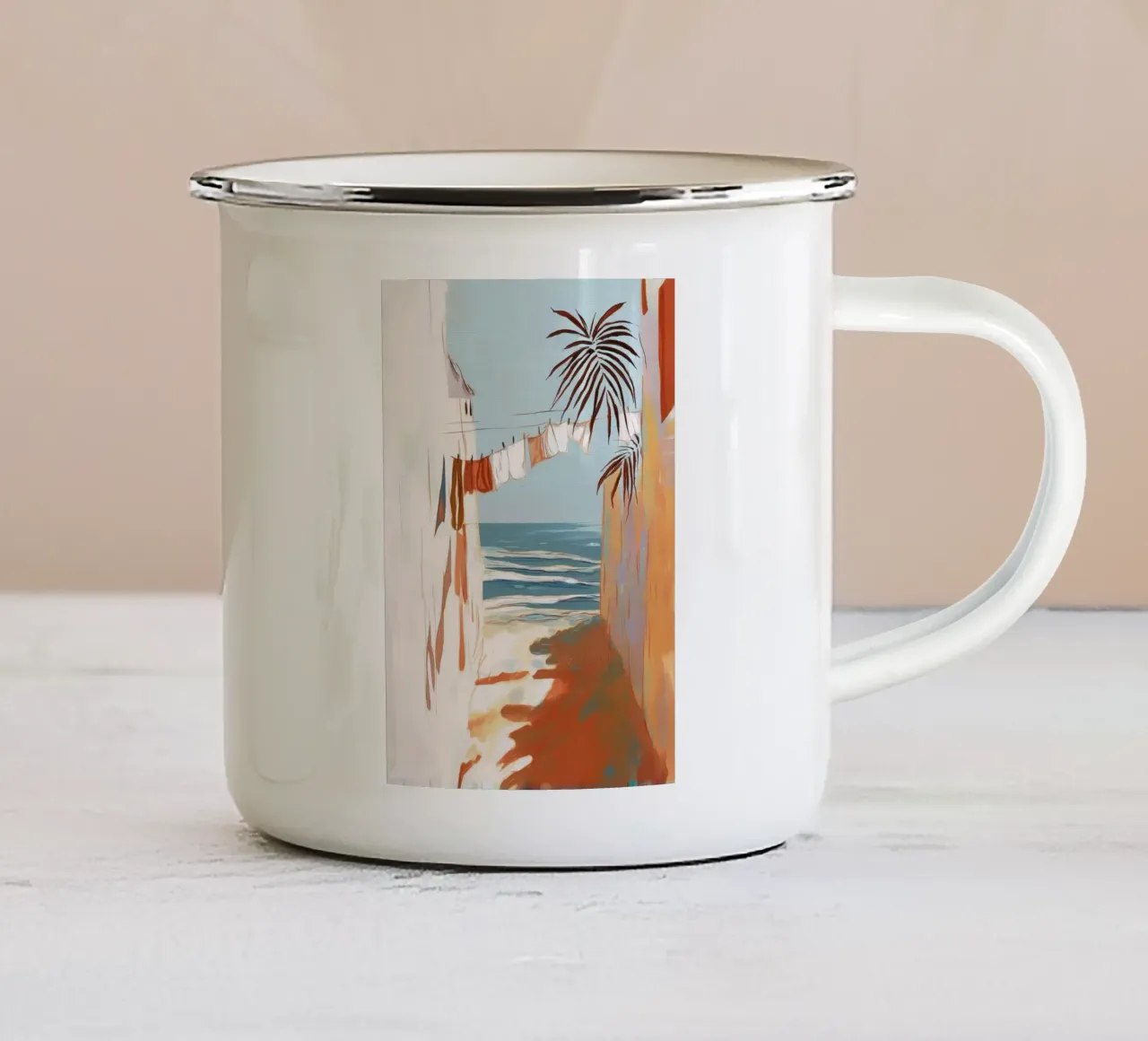 Whispers to the Sea tazza in smalto da Luca
