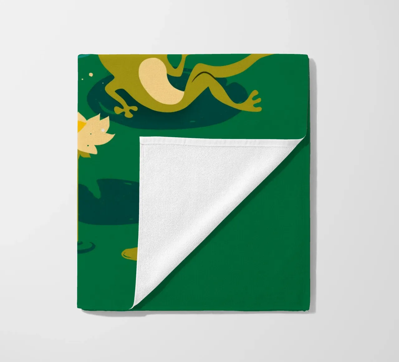 King Froggo and Waterlilies beach towel by klossisch