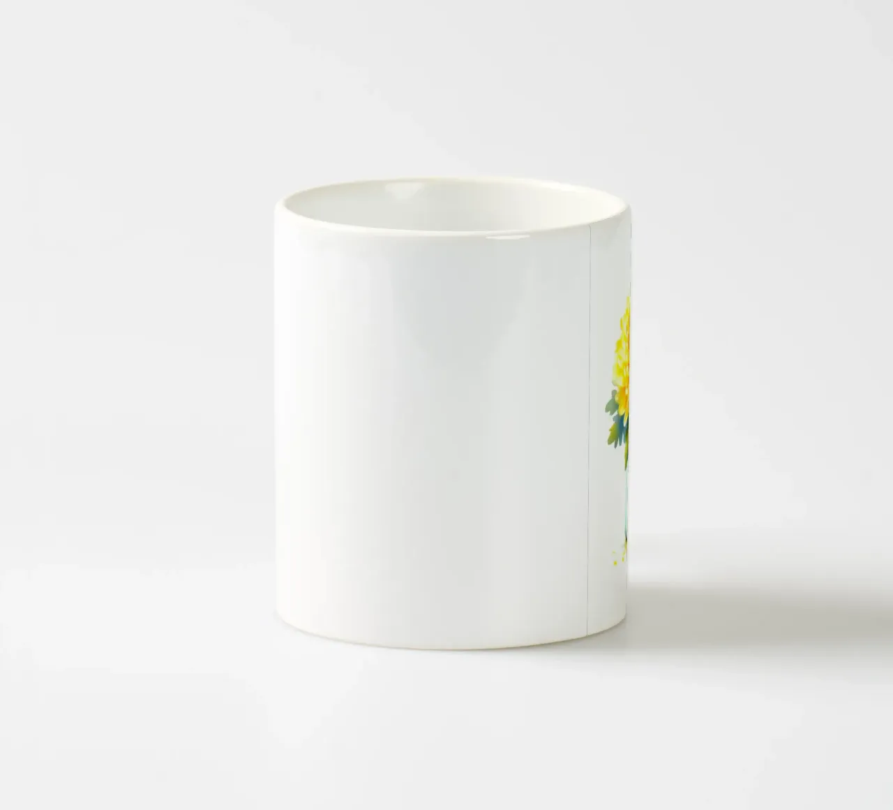 Un singolo crisantemo giallo in una brocca in smalto blu tazza in ceramica da Bloom And Brush