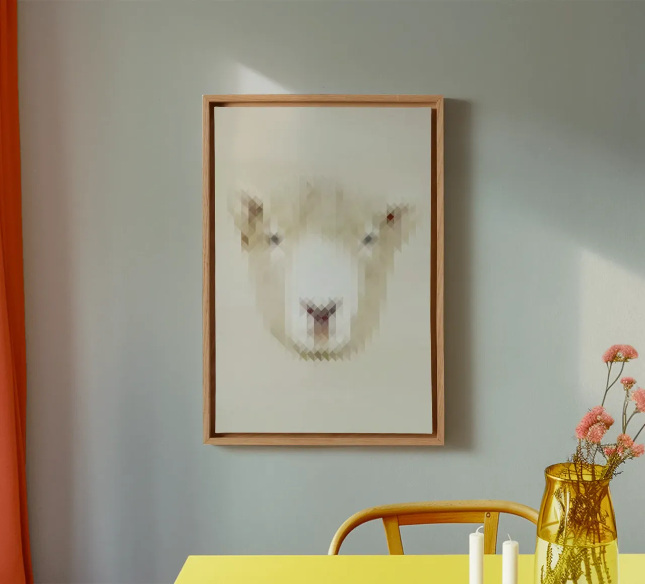 Sheep canvas met Baklijst van Nur Mut