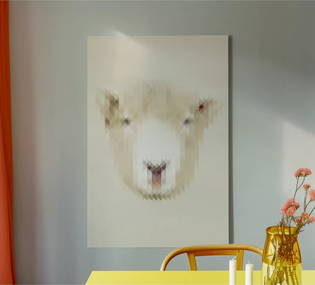 Sheep canvas met Baklijst van Nur Mut