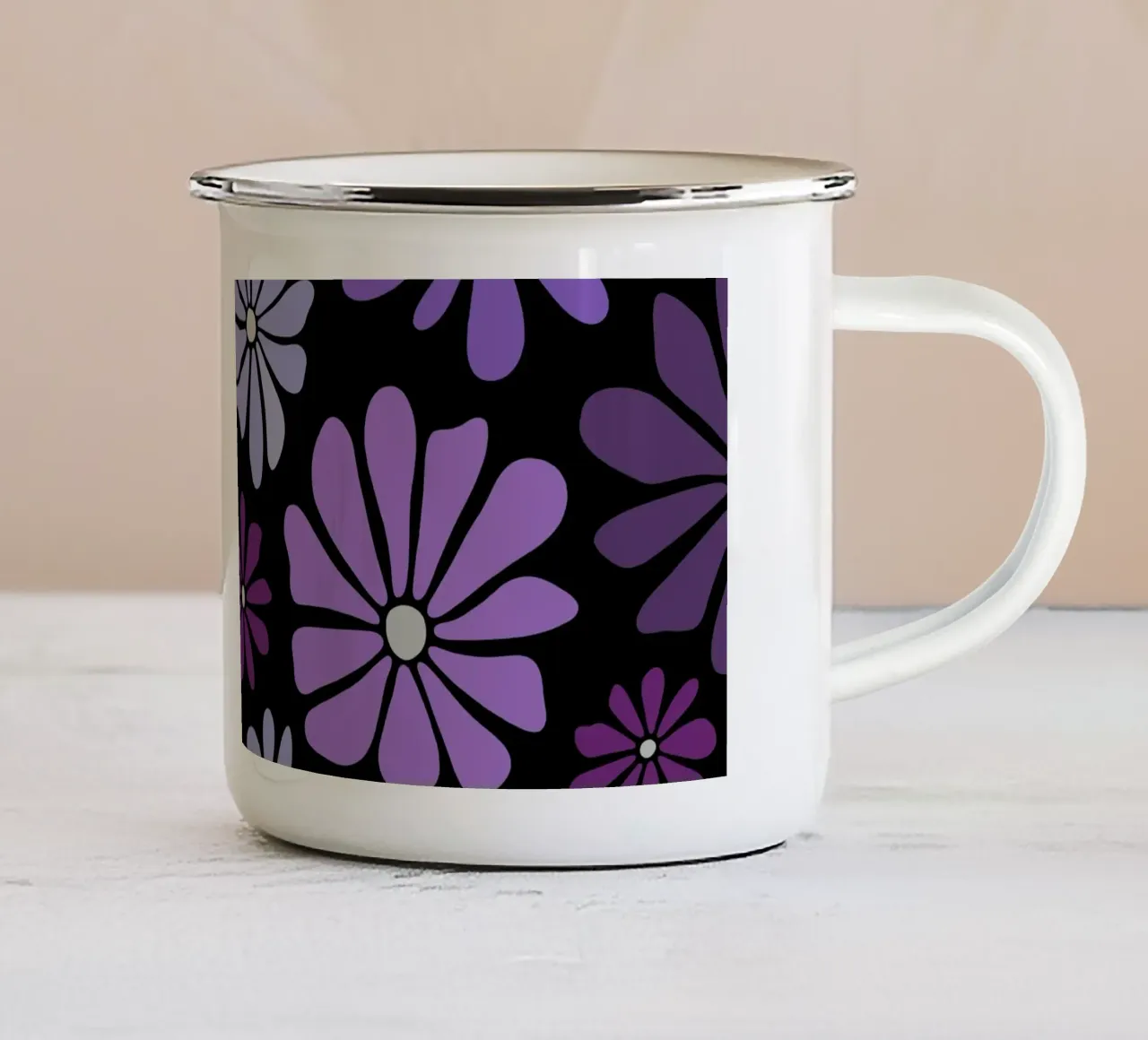 Mosaic Floral tazza in smalto da Vivi Nicolin