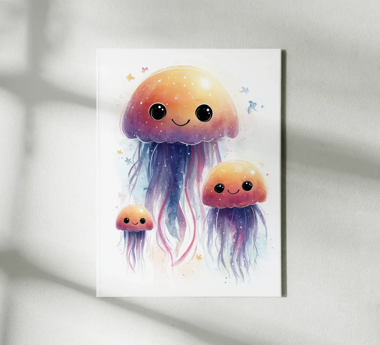 Poster con meduse colorate tela da Kid’s Dream