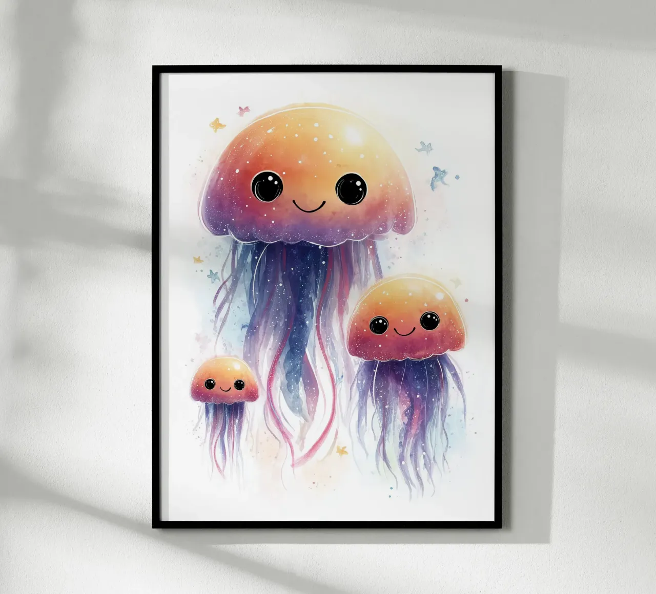 Poster con meduse colorate carta hahnemühle da Kid’s Dream
