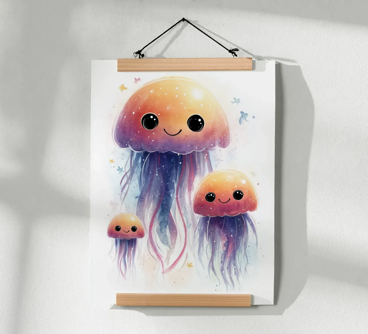 Poster con meduse colorate carta hahnemühle da Kid’s Dream