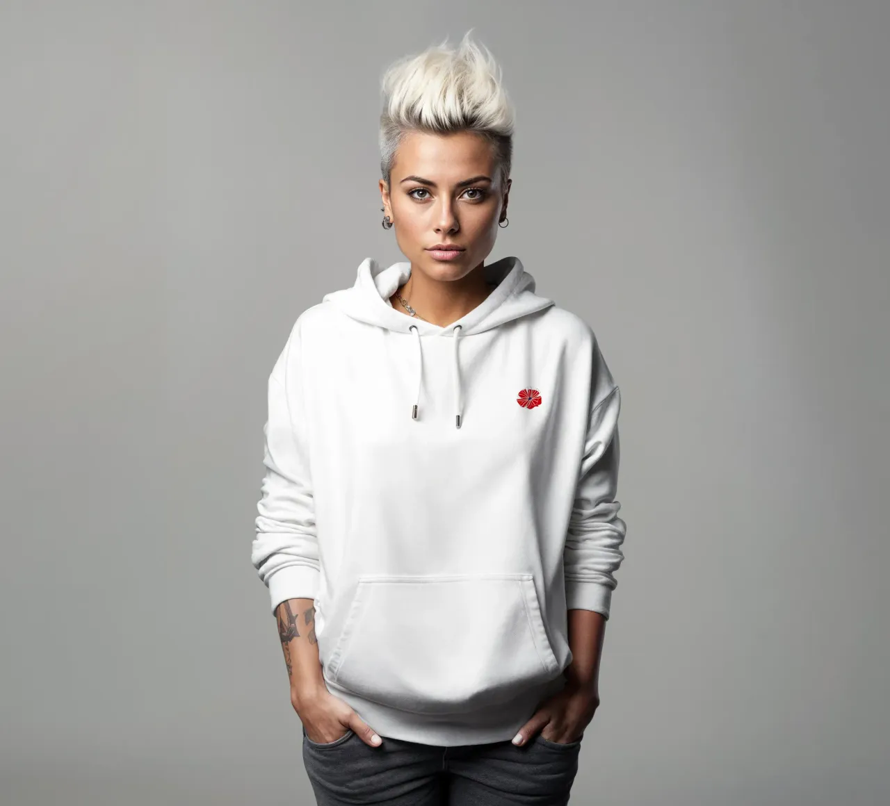 Poder de las flores rojas sudadera con capucha de Schuhmann Design