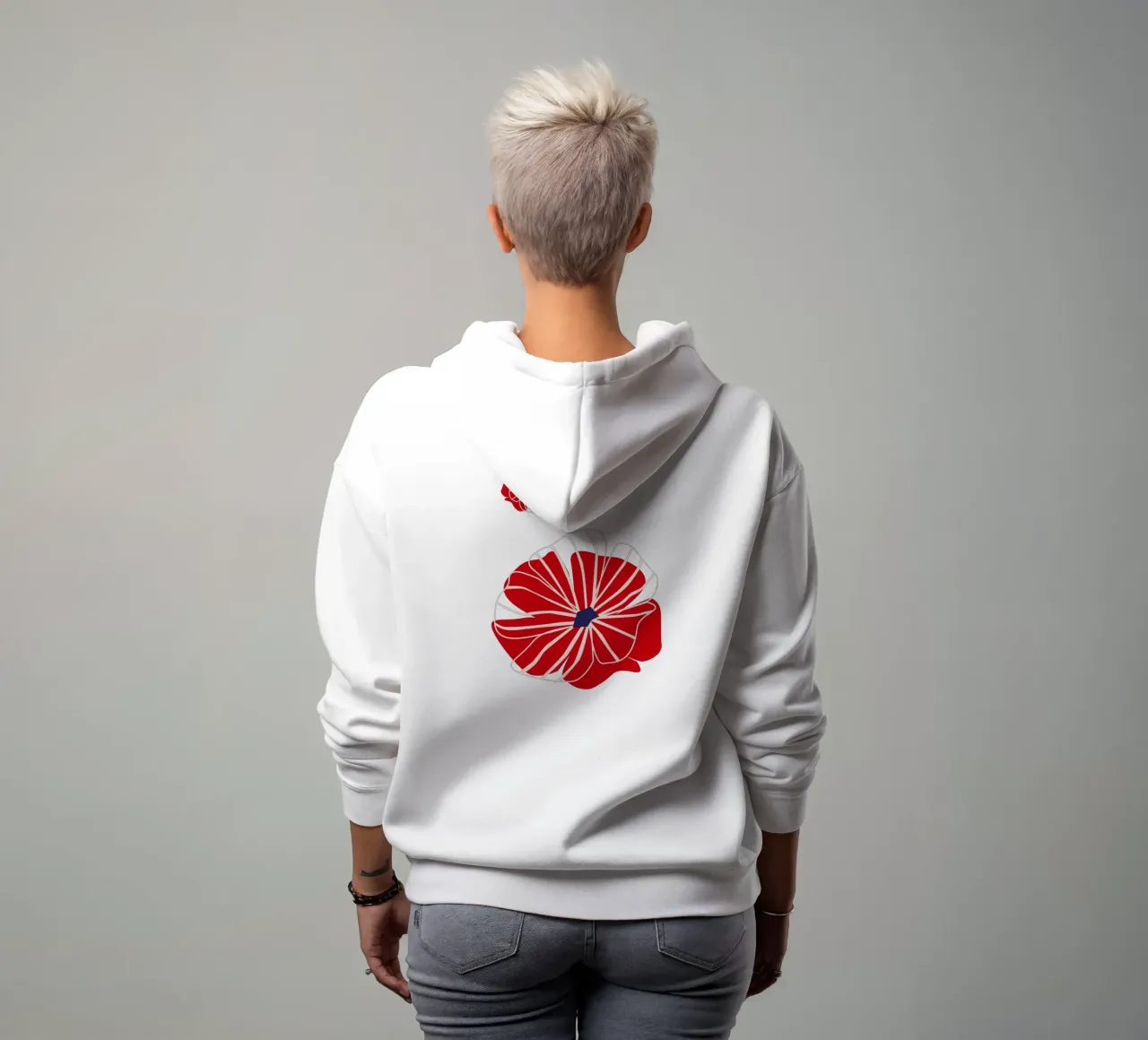 Poder de las flores rojas sudadera con capucha de Schuhmann Design