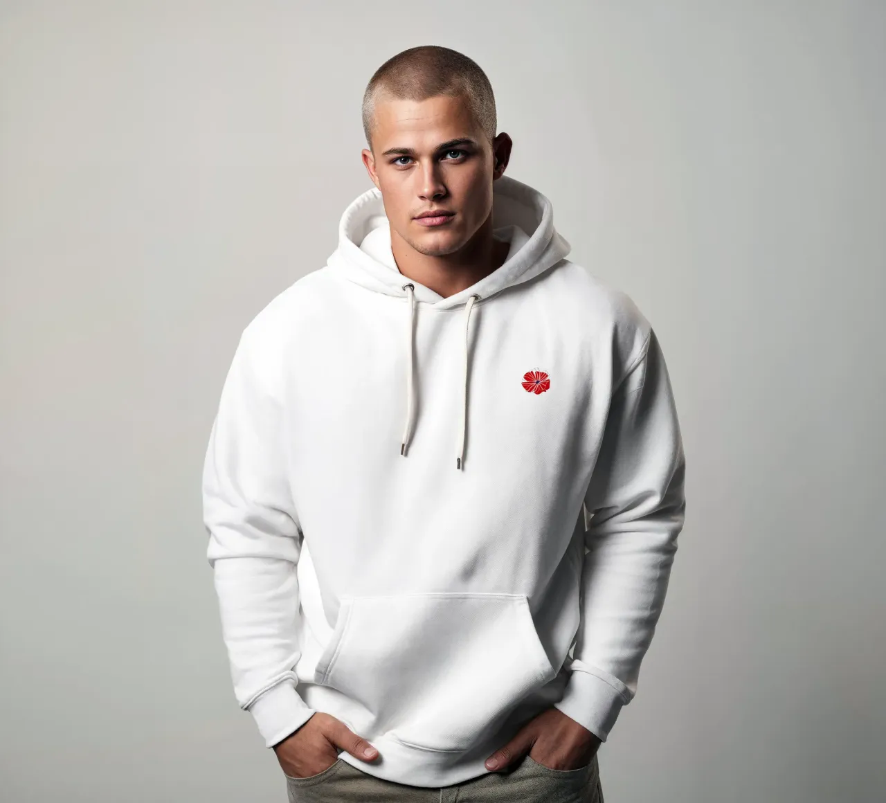 Poder de las flores rojas sudadera con capucha de Schuhmann Design