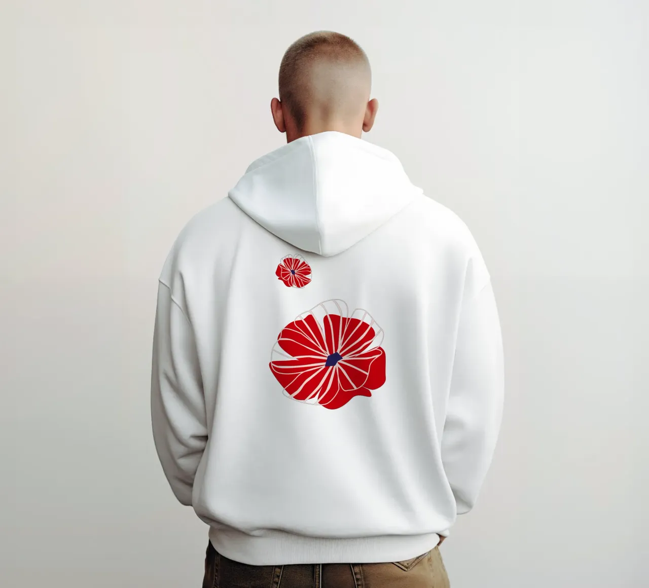 Poder de las flores rojas sudadera con capucha de Schuhmann Design
