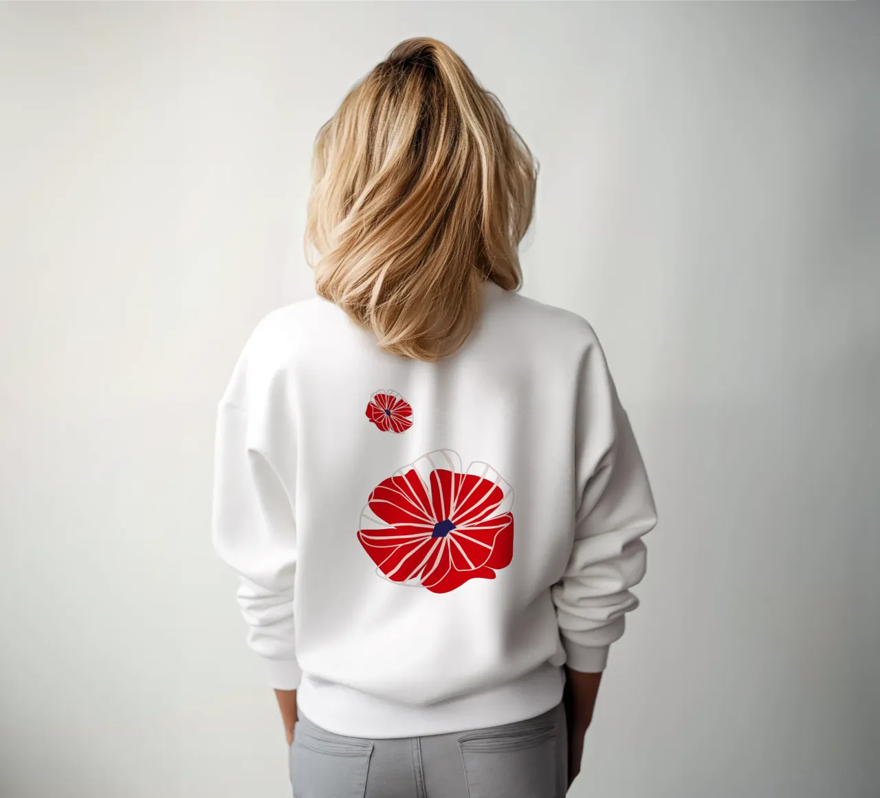 Poder de las flores rojas sudadera de Schuhmann Design