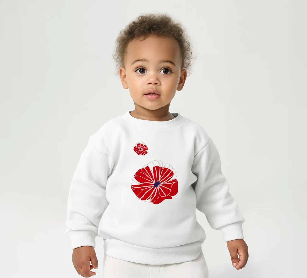 Poder de las flores rojas sudadera de bebé de Schuhmann Design