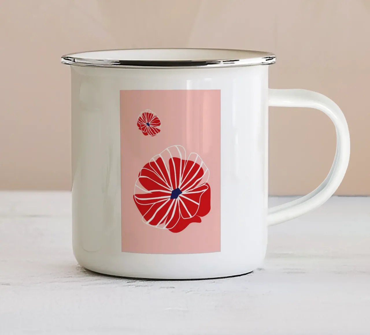 Potenza dei fiori rossi tazza in smalto da Schuhmann Design
