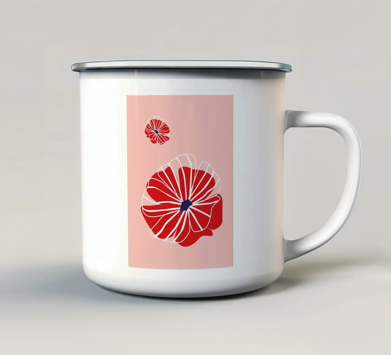 Potenza dei fiori rossi tazza in smalto da Schuhmann Design