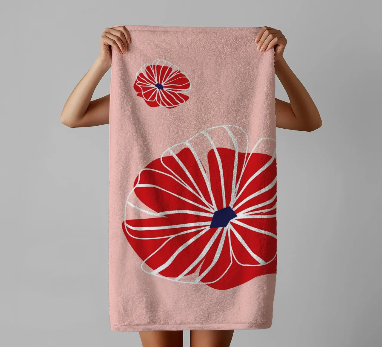 Poder de las flores rojas toalla de baño de Schuhmann Design