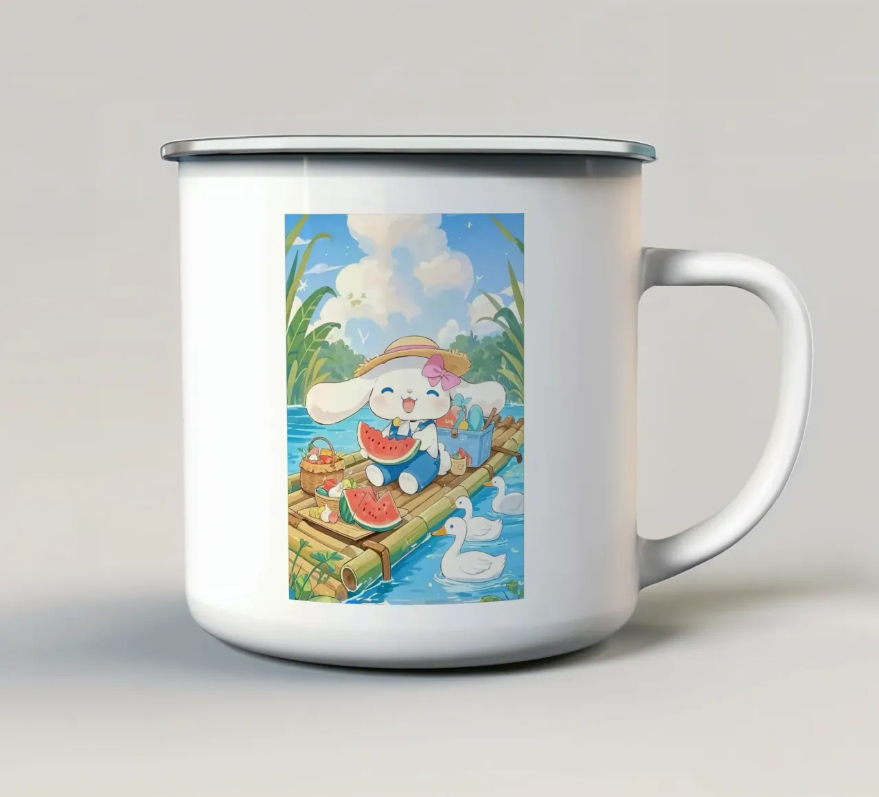 Cinnamoroll's Watermelon Picnic tazza in smalto da Barbara Wright