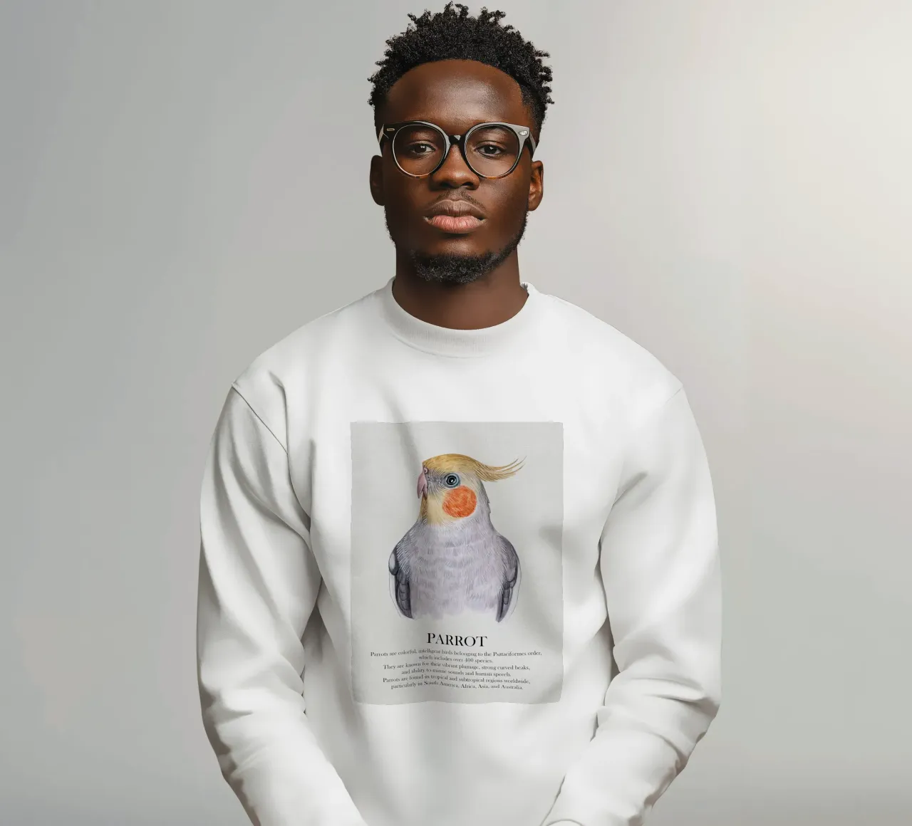 Cacatúa Loro Acuarela Ilustración sudadera de Barbara Wright