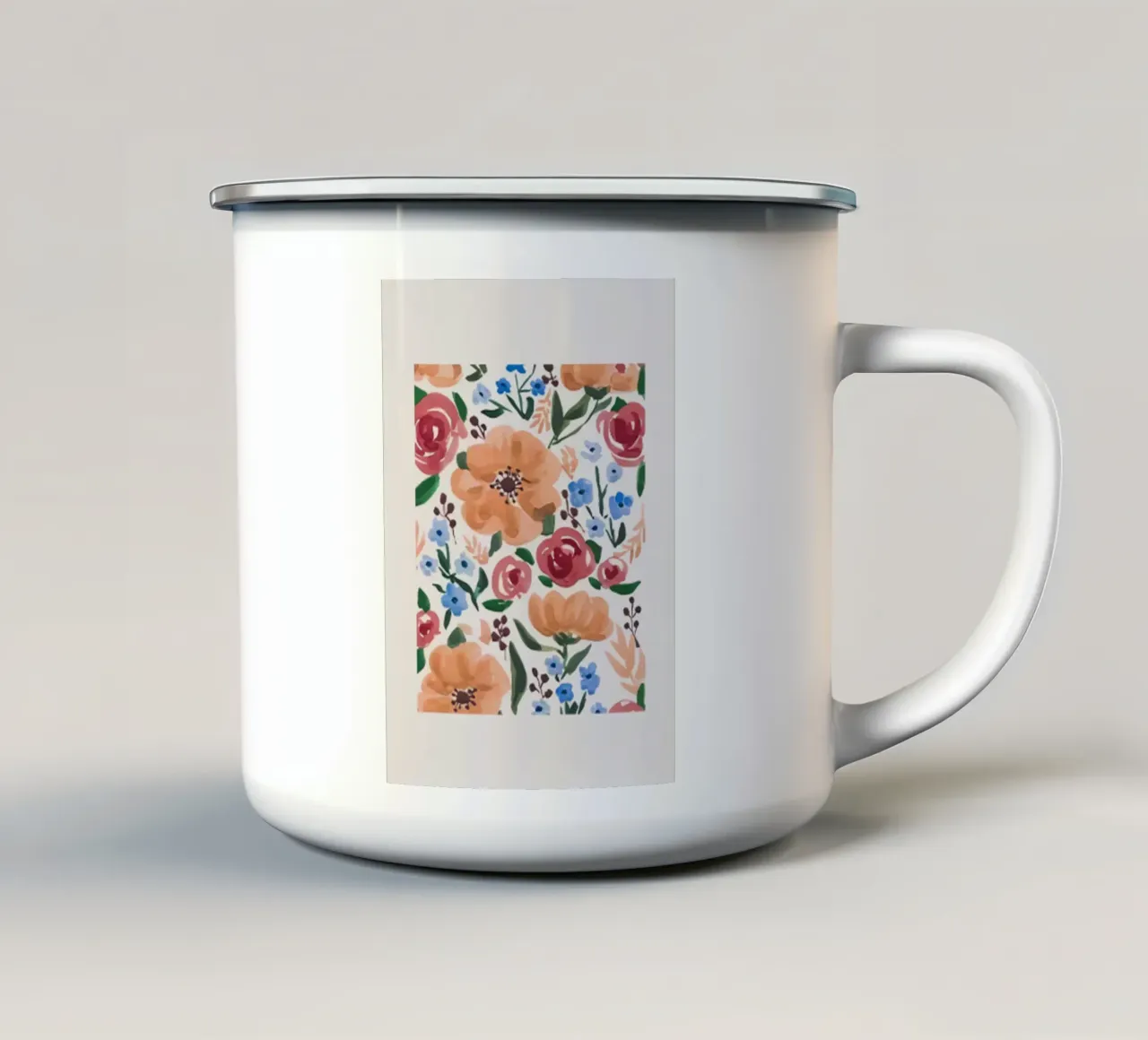 Fiori acquerellati tazza in smalto da Morgan shop