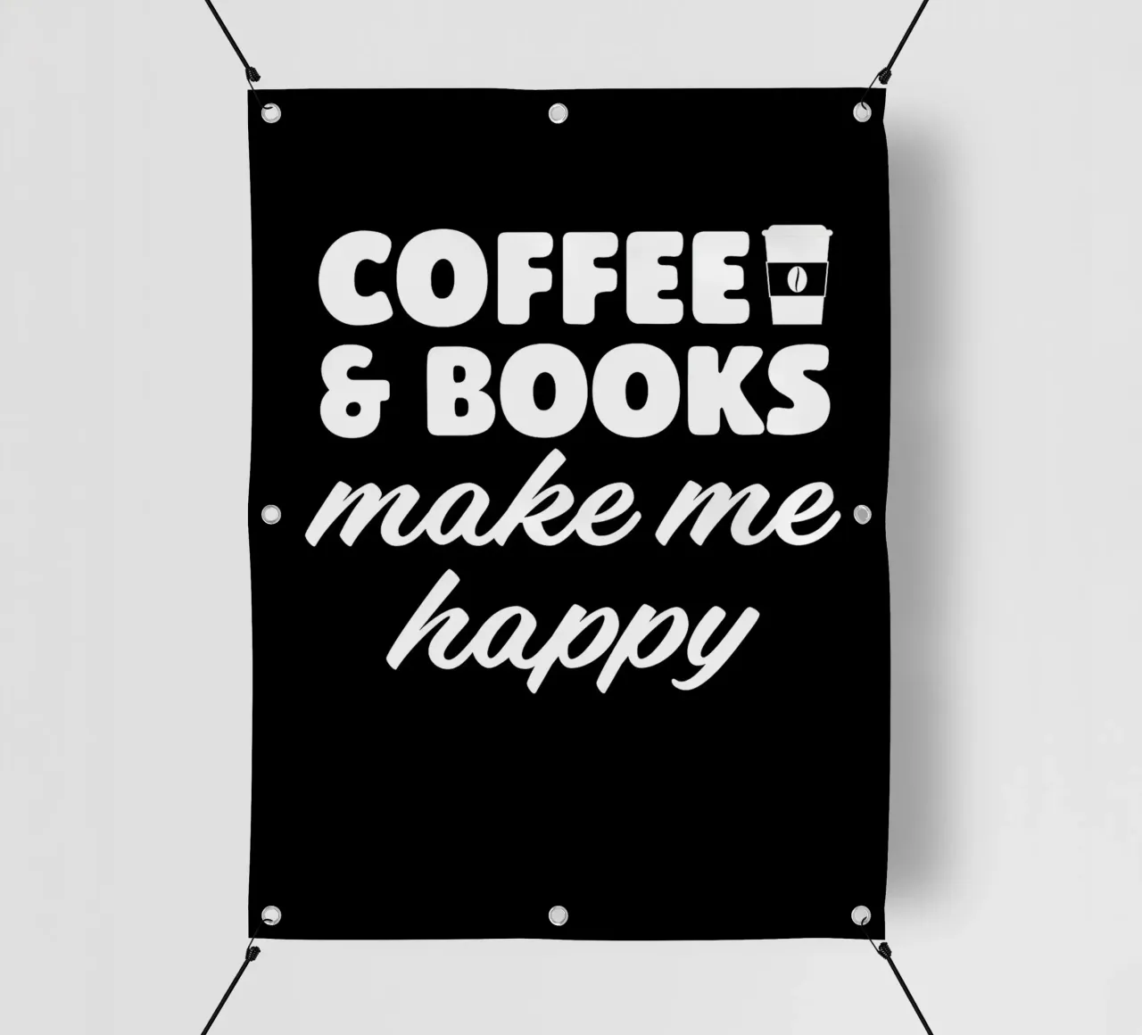 Caffè e libri mi fanno telo in pvc da Barbara Wright