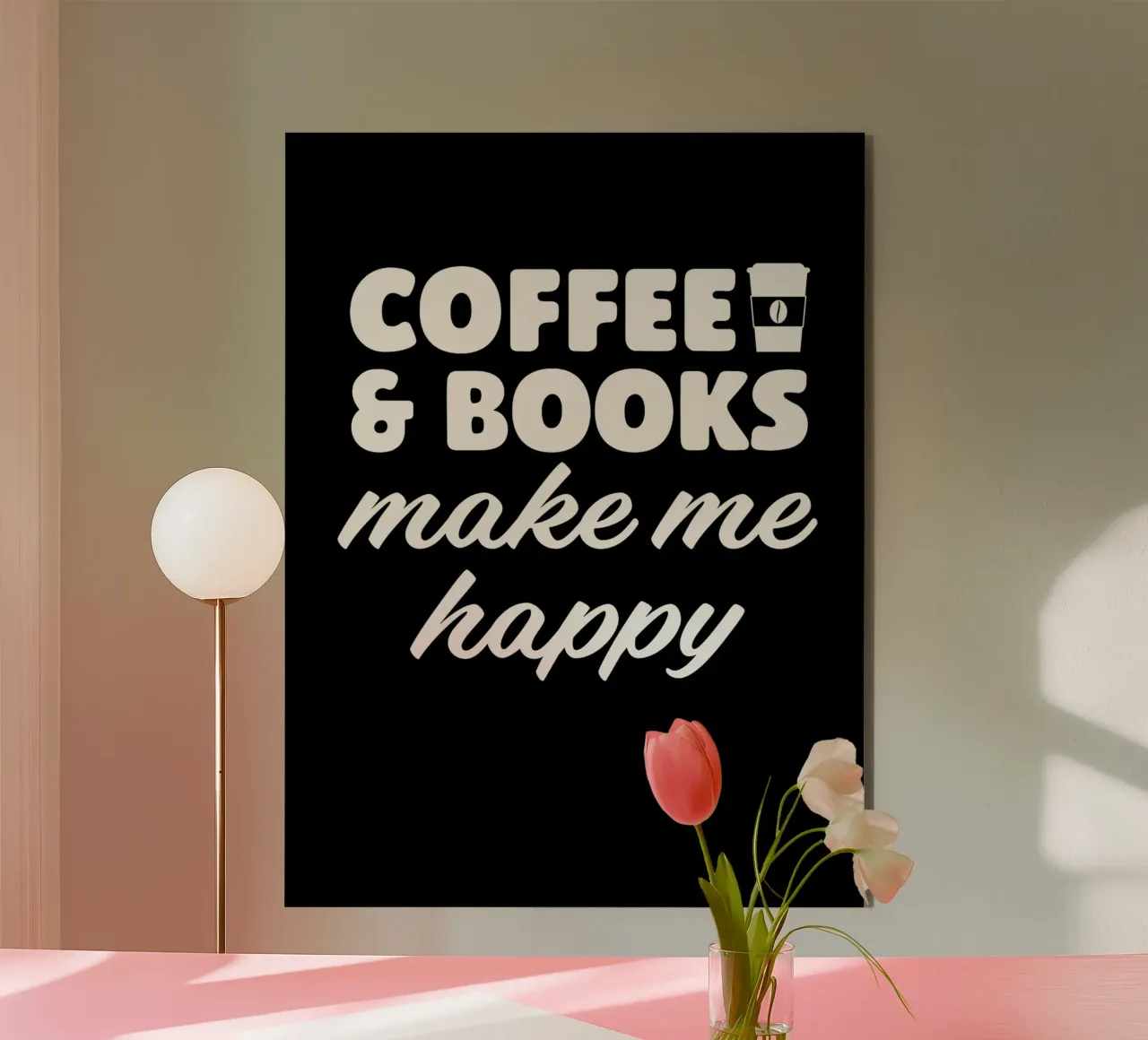 Caffè e libri mi fanno alluminio dibond da Barbara Wright