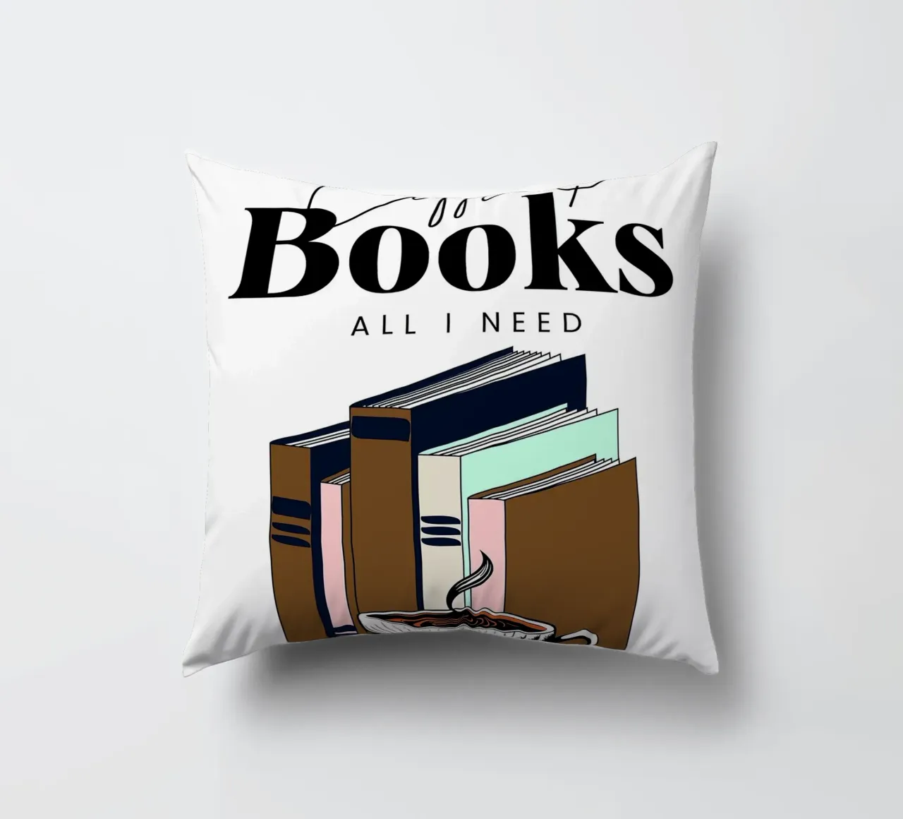 Caffè e libri cuscino da Barbara Wright