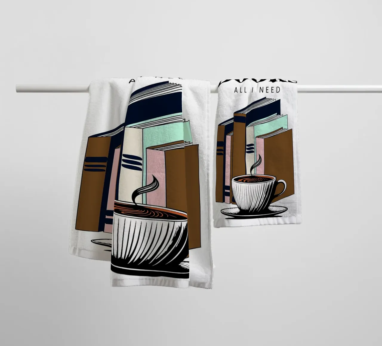 Caffè e libri asciugamano da bagno da Barbara Wright