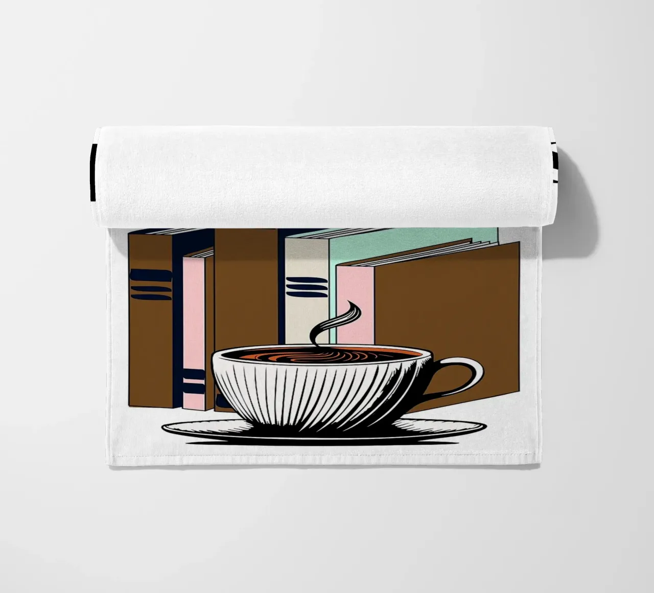 Caffè e libri telo mare da Barbara Wright