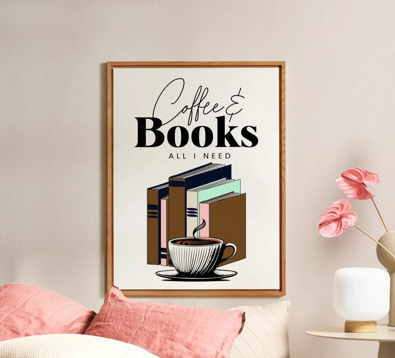 Caffè e libri alluminio dibond da Barbara Wright