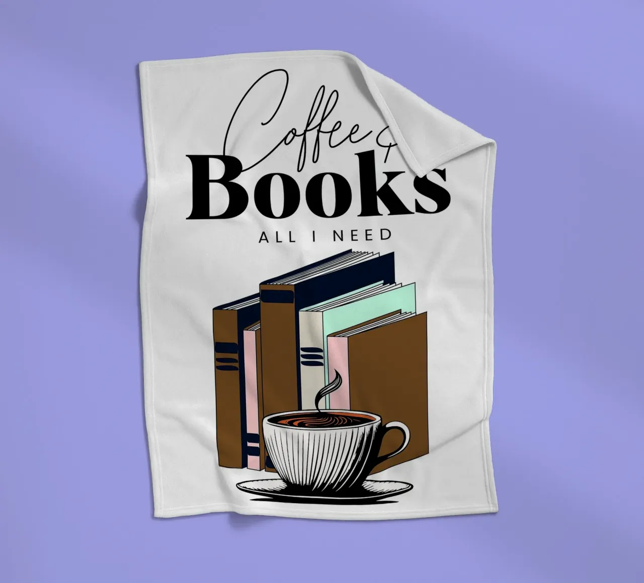 Caffè e libri coperta in pile da Barbara Wright