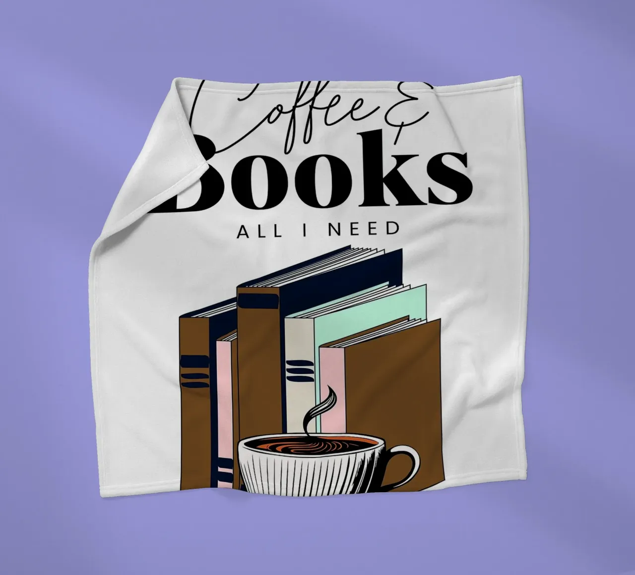 Caffè e libri coperta in pile da Barbara Wright
