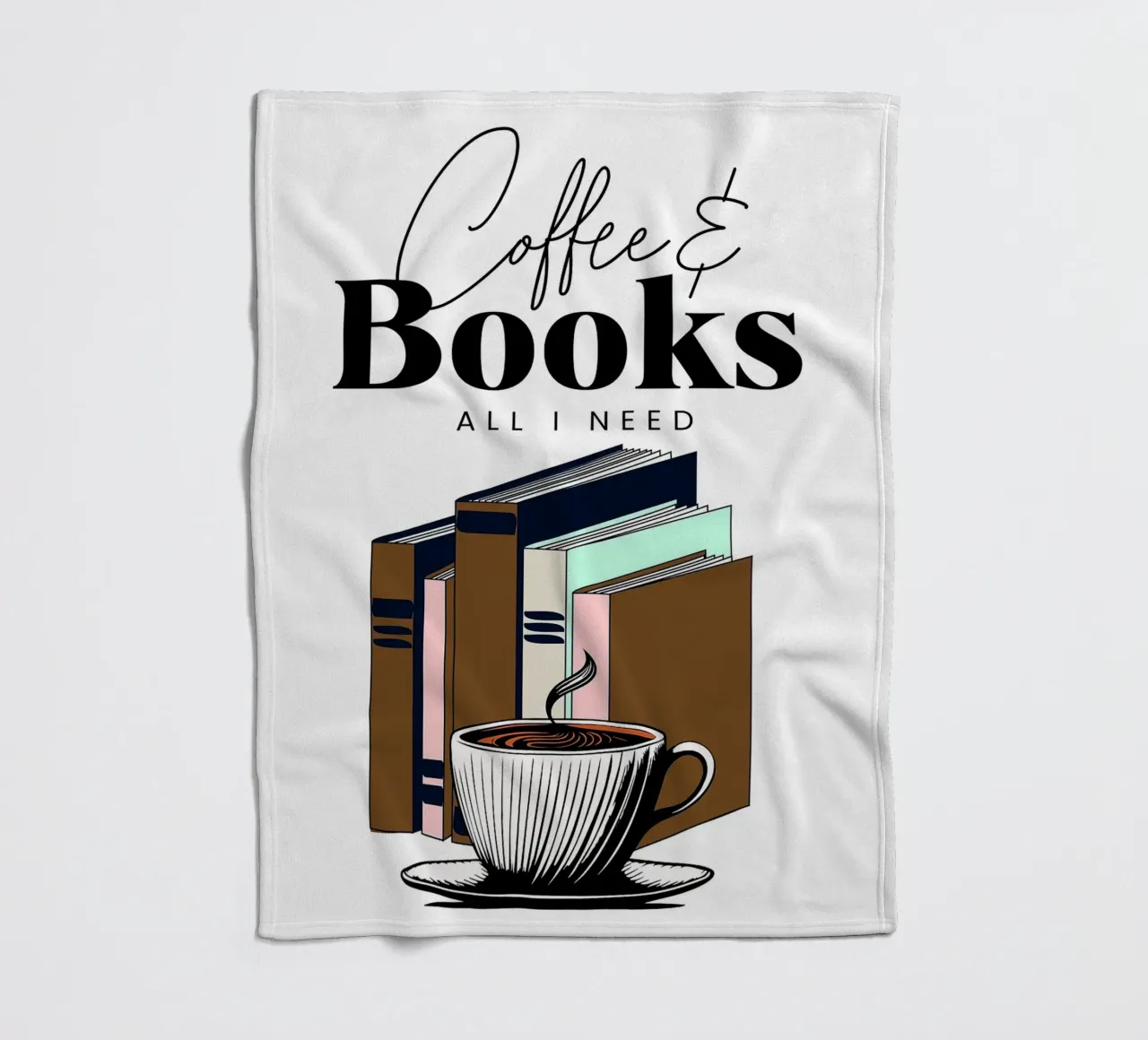 Caffè e libri coperta in pile da Barbara Wright