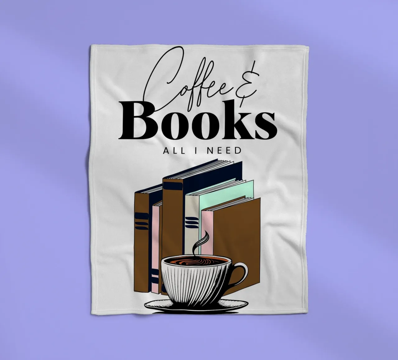 Caffè e libri coperta in pile da Barbara Wright