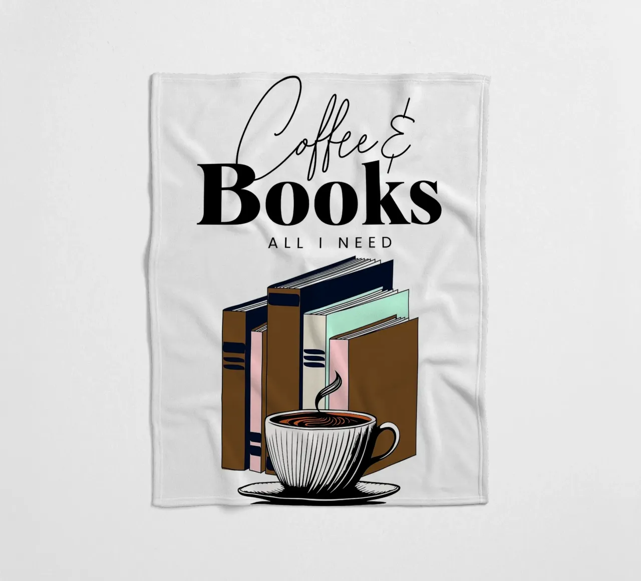 Caffè e libri coperta in pile da Barbara Wright