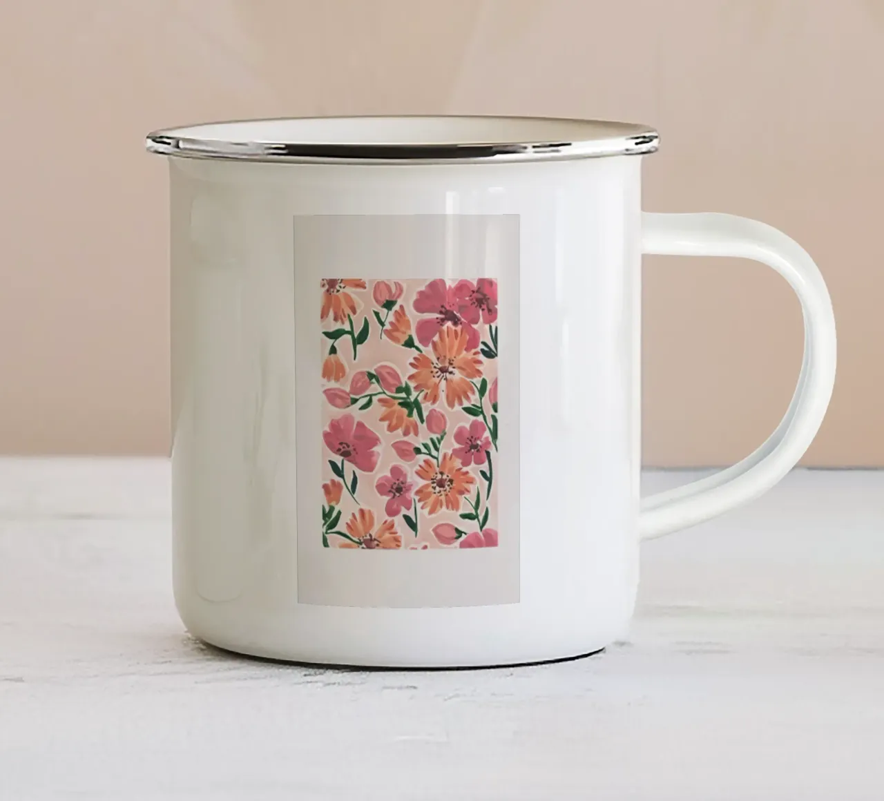 Fiori acquerellati tazza in smalto da Morgan shop