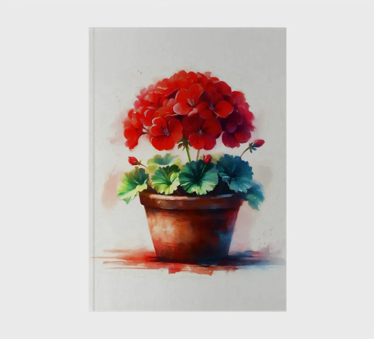 Geranio rosso in un vaso di argilla rustico pittura digitale diario da Bloom And Brush