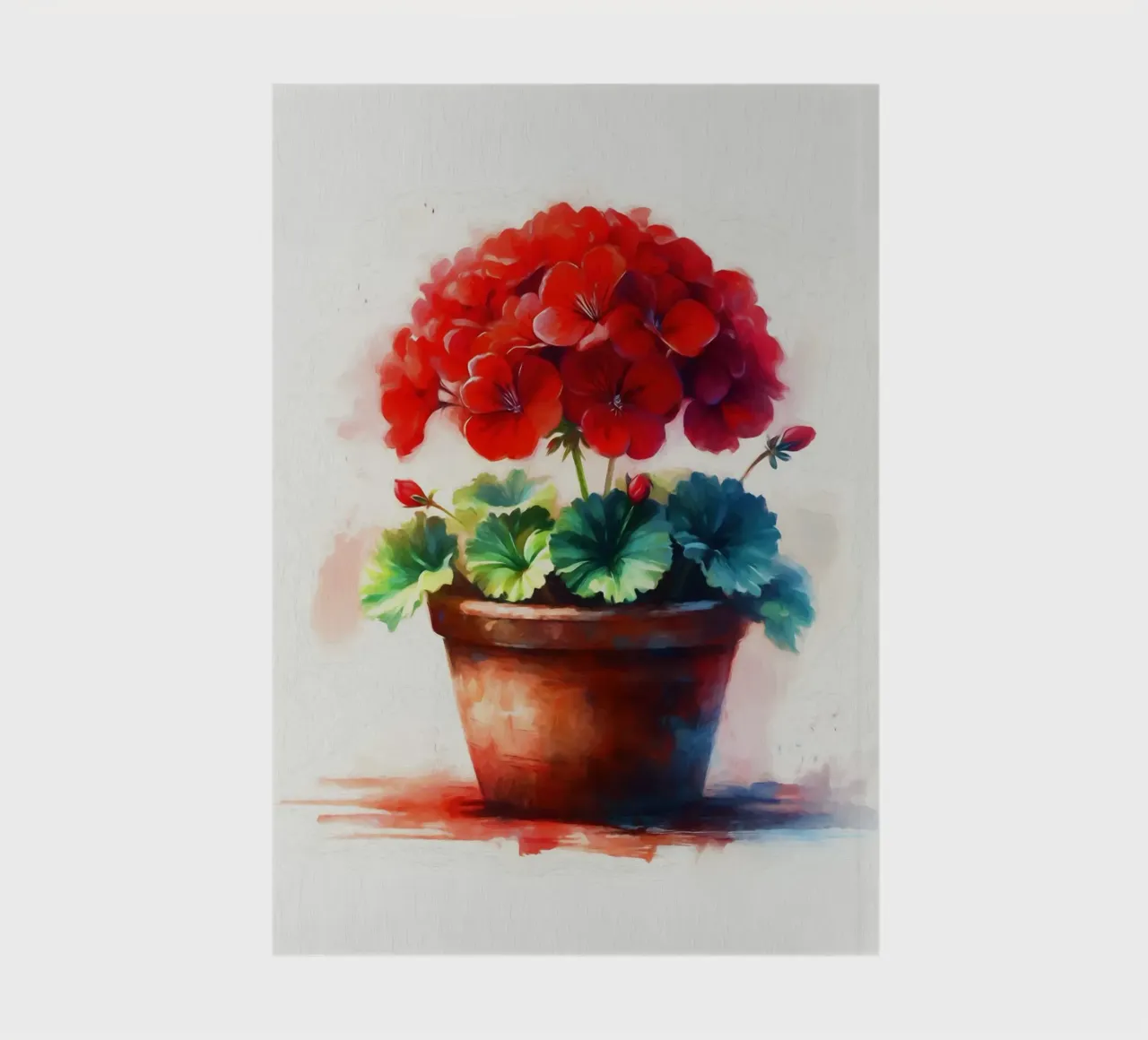 Geranio rosso in un vaso di argilla rustico pittura digitale diario da Bloom And Brush