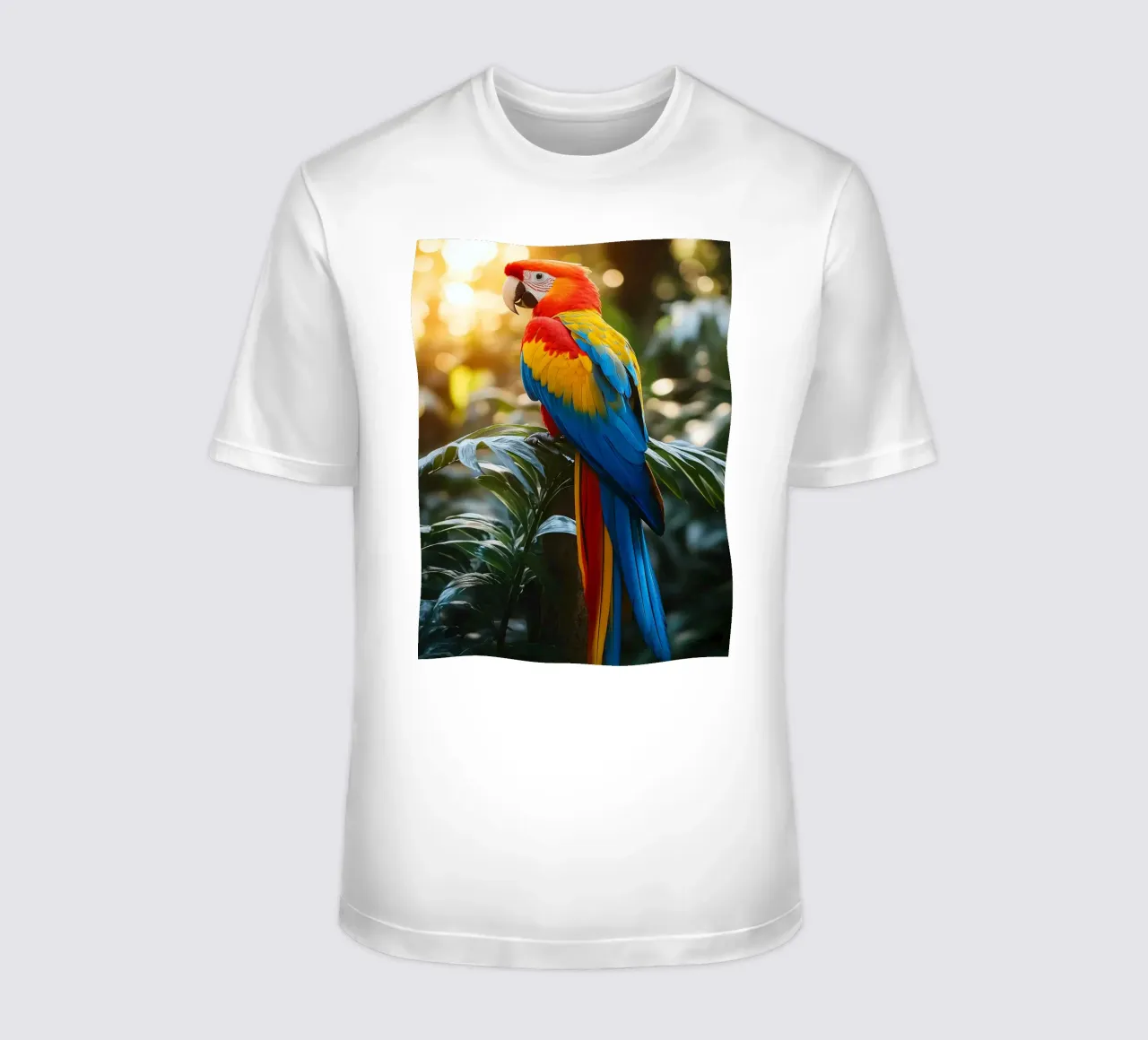 Pappagallo ara colorato appollaiato su un ramo t-shirt da Barbara Wright