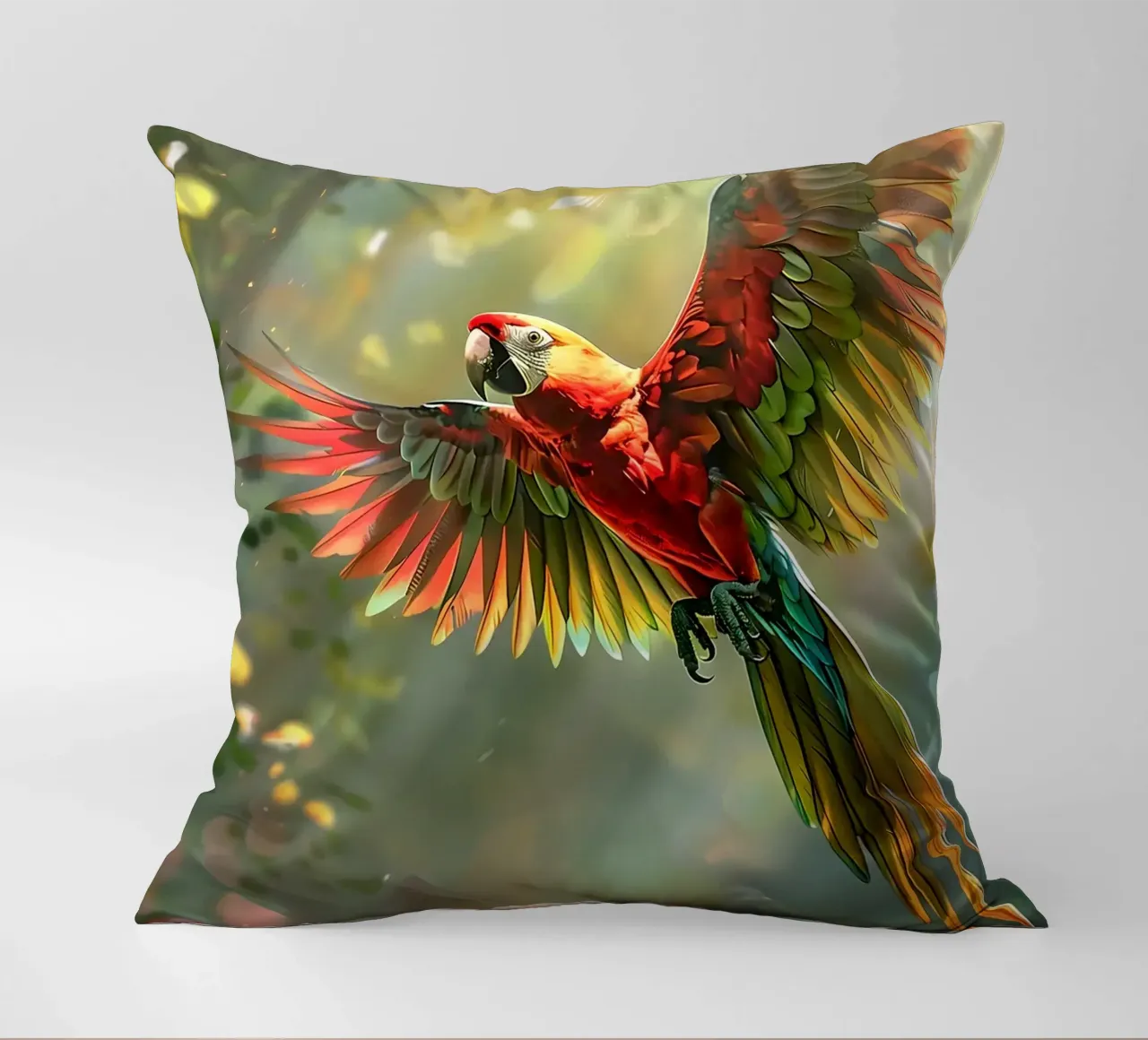 Pappagallo colorato in volo cuscino da Barbara Wright