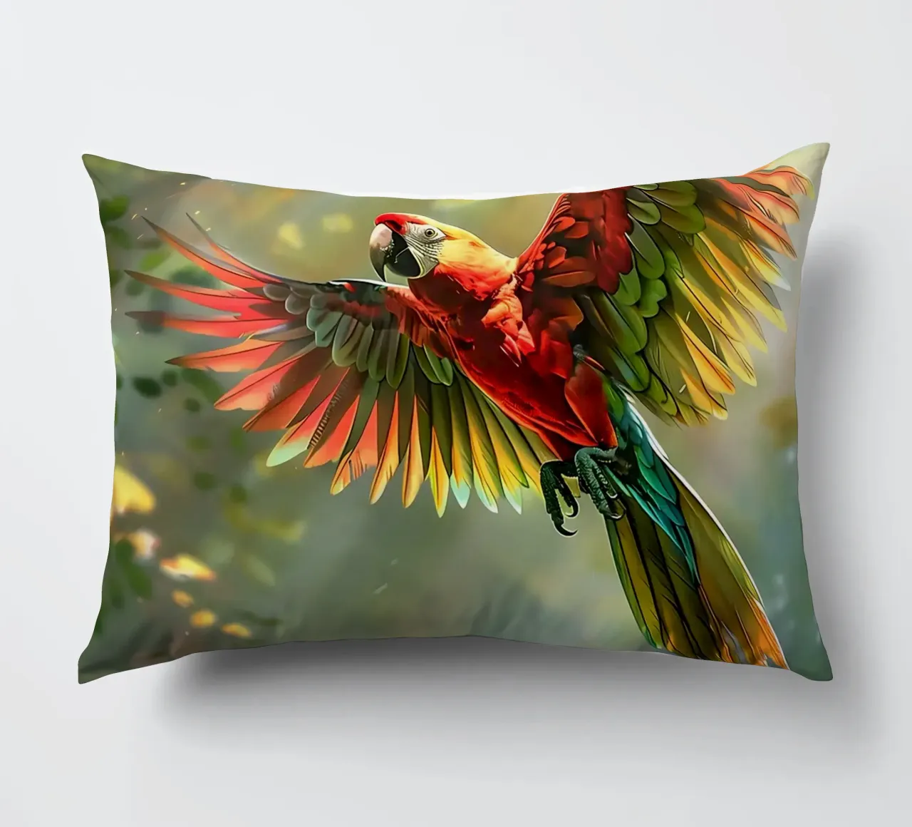 Pappagallo colorato in volo cuscino da Barbara Wright