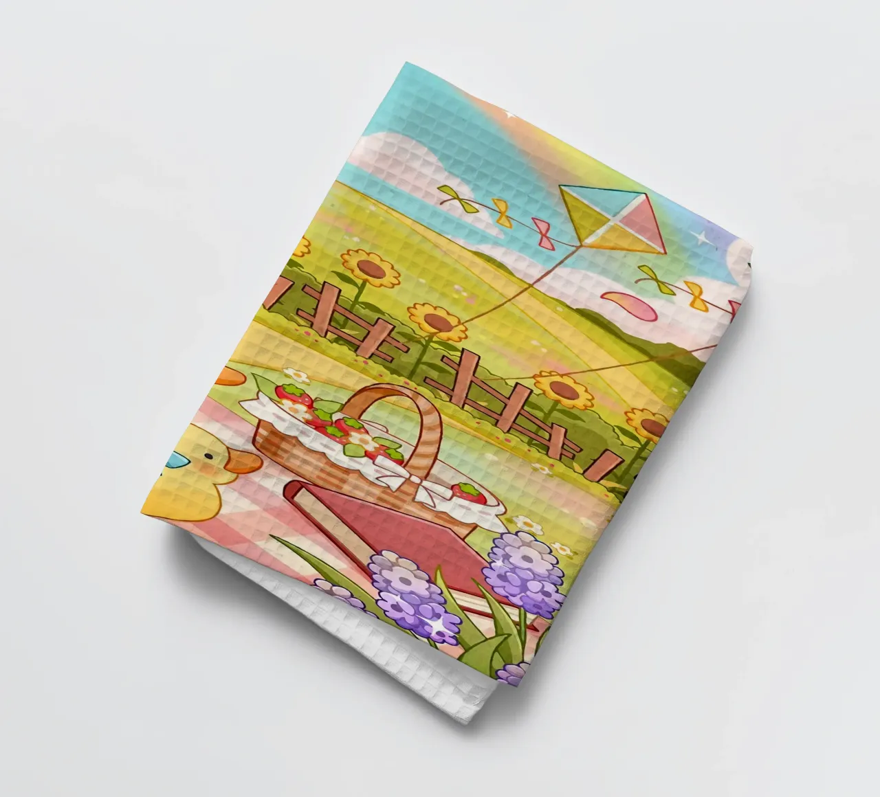 Mignons canards et cerfs-volants torchon de Barbara Wright