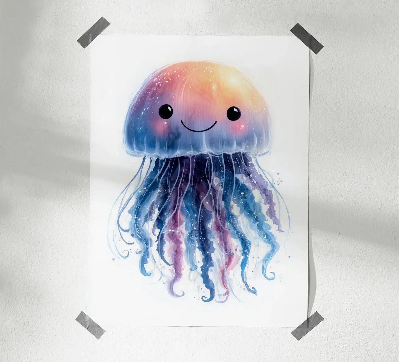 Poster con meduse colorate carta hahnemühle da Kid’s Dream