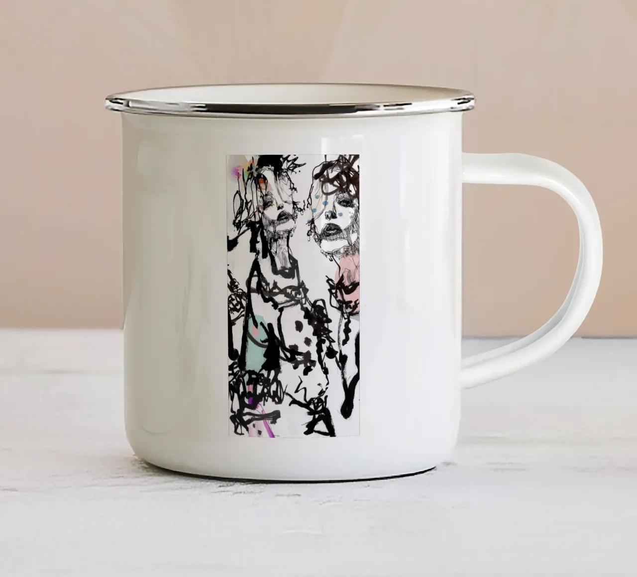 inchiostro tazza in smalto da k i m