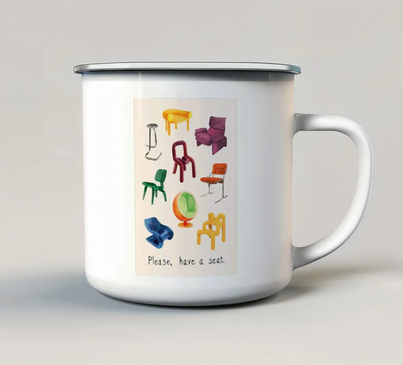 Siediti tazza in smalto da Morgan shop