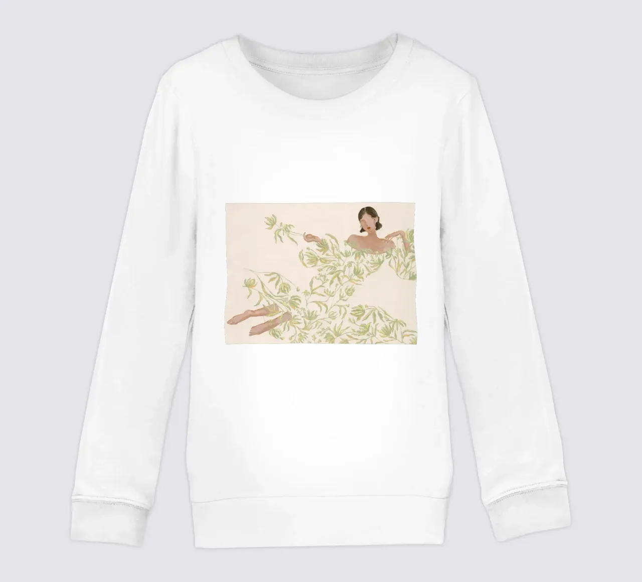 Signora in abito floreale verde felpa bambino da Morgan shop